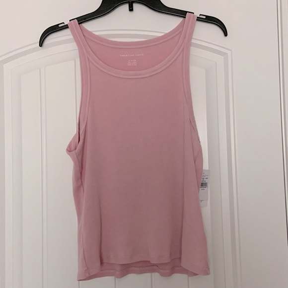 NEW AE HIGH Ribbed TANK TOP Dusty Rose Pink - Picture 3 of 8